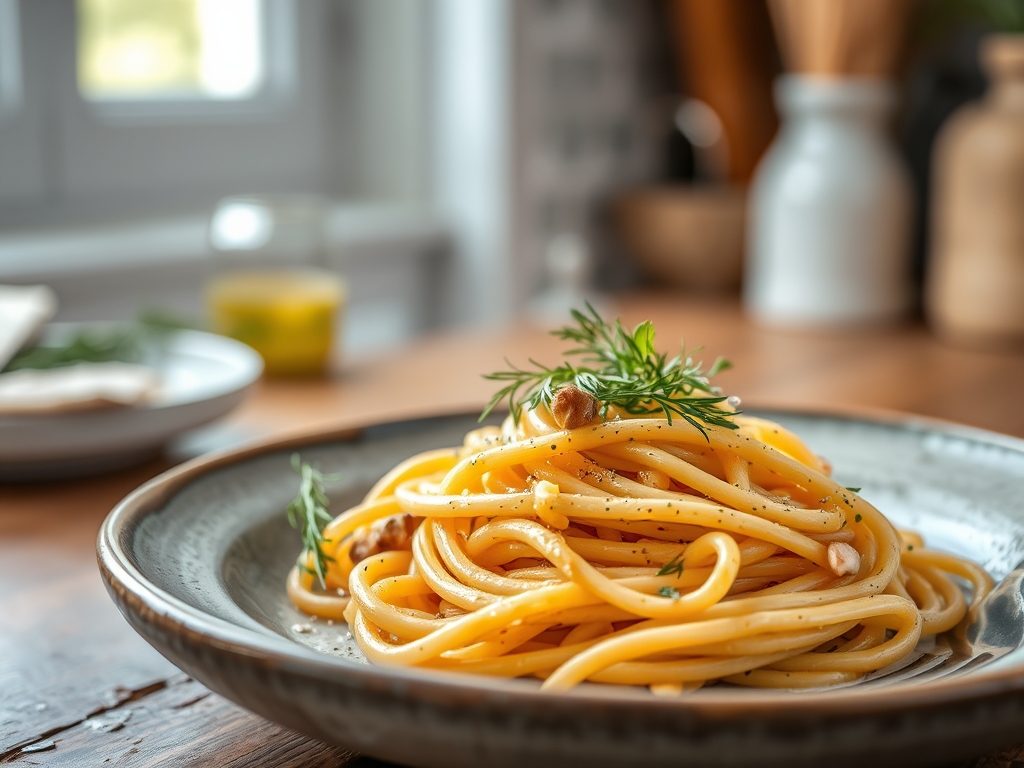 Lachs Pasta mit Dill
