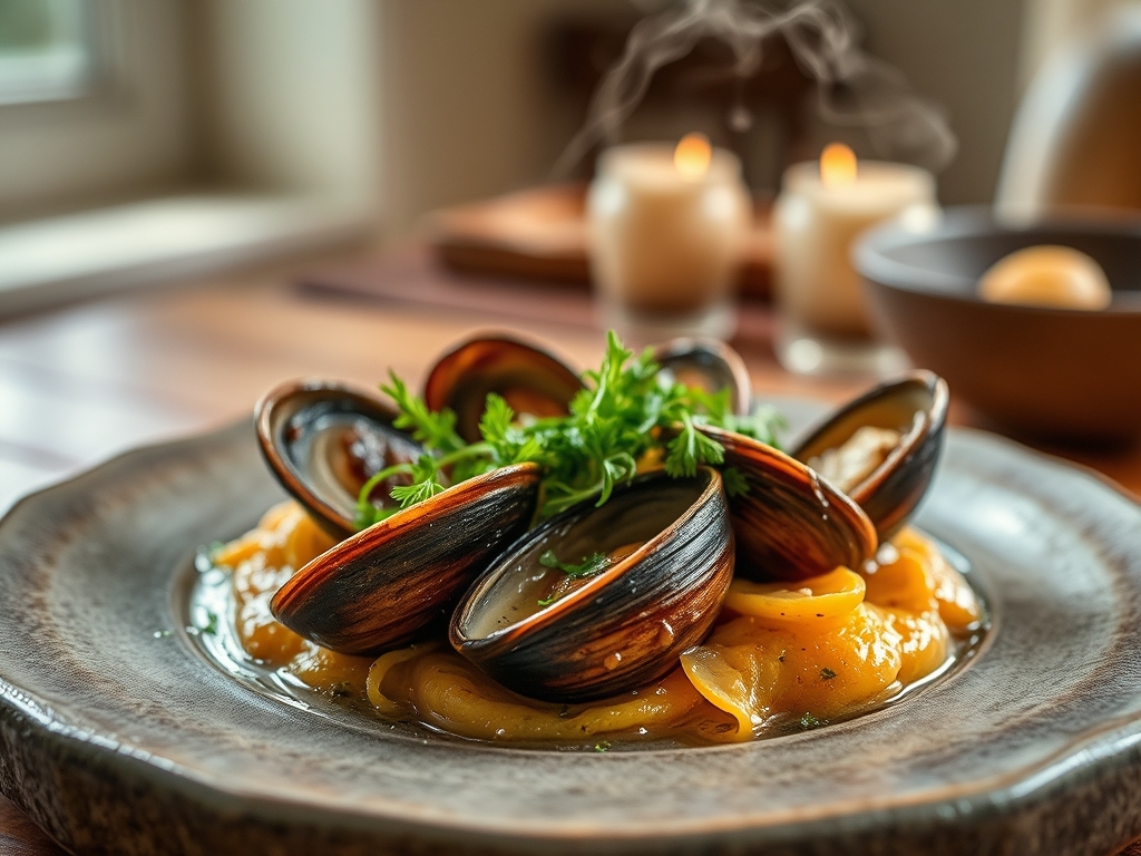 Miesmuscheln im Weissweinsud