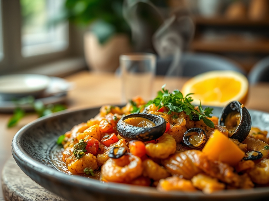 Paella mit Meeresfruechten