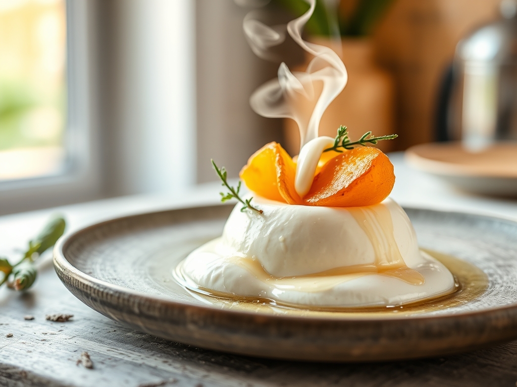 Vanille Eis mit heissen Kirschen