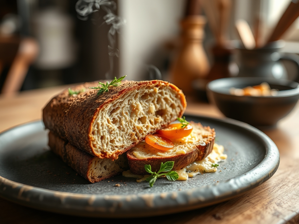 Pumpernickel mit Forelle